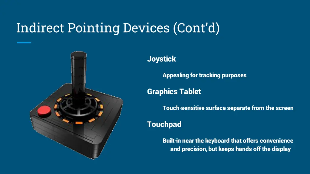 indirect pointing devices cont d