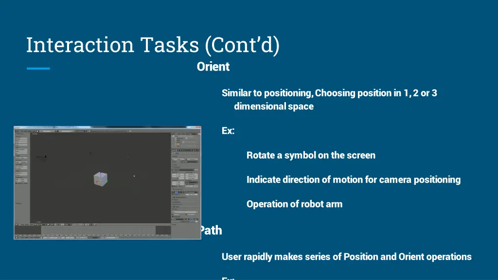 interaction tasks cont d