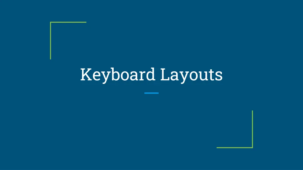 keyboard layouts