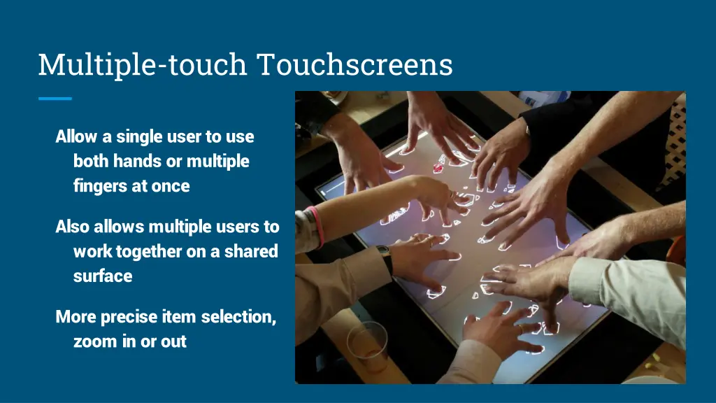 multiple touch touchscreens