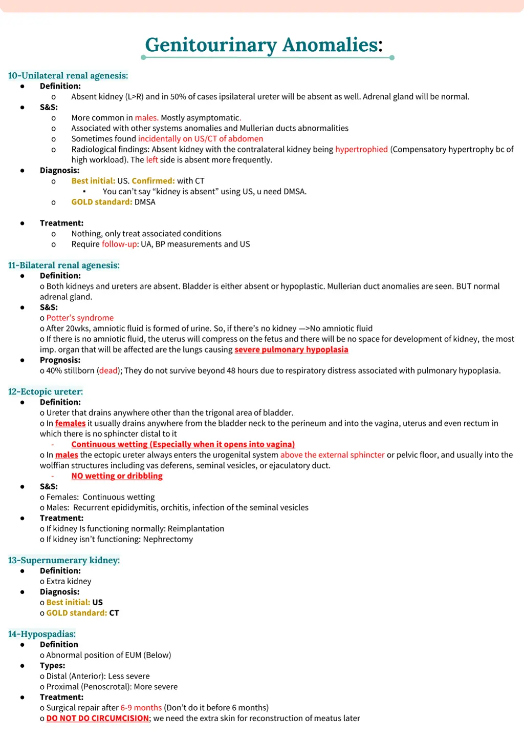 genitourinary anomalies 3