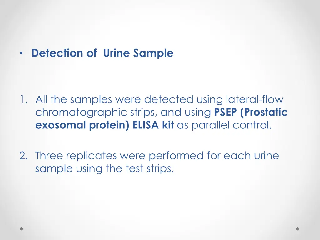 detection of urine sample