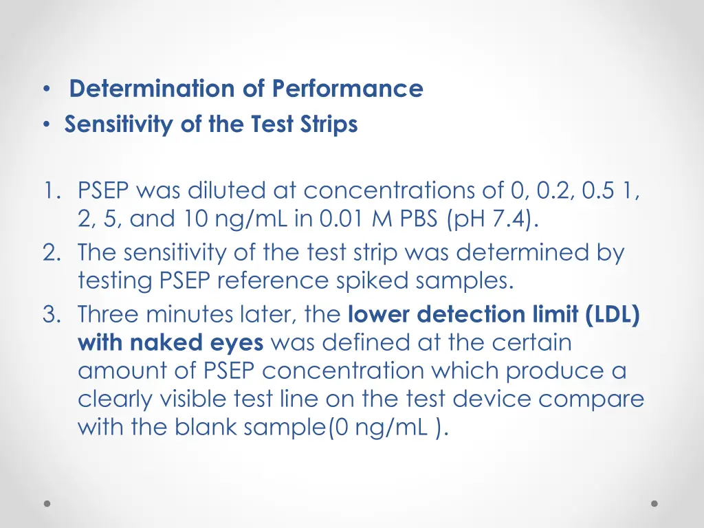 determination of performance sensitivity