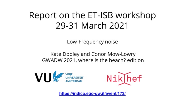 report on the et isb workshop 29 31 march 2021