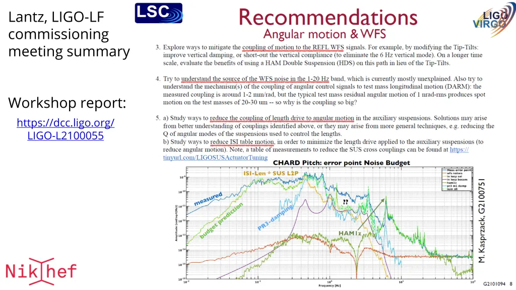 lantz ligo lf commissioning meeting summary