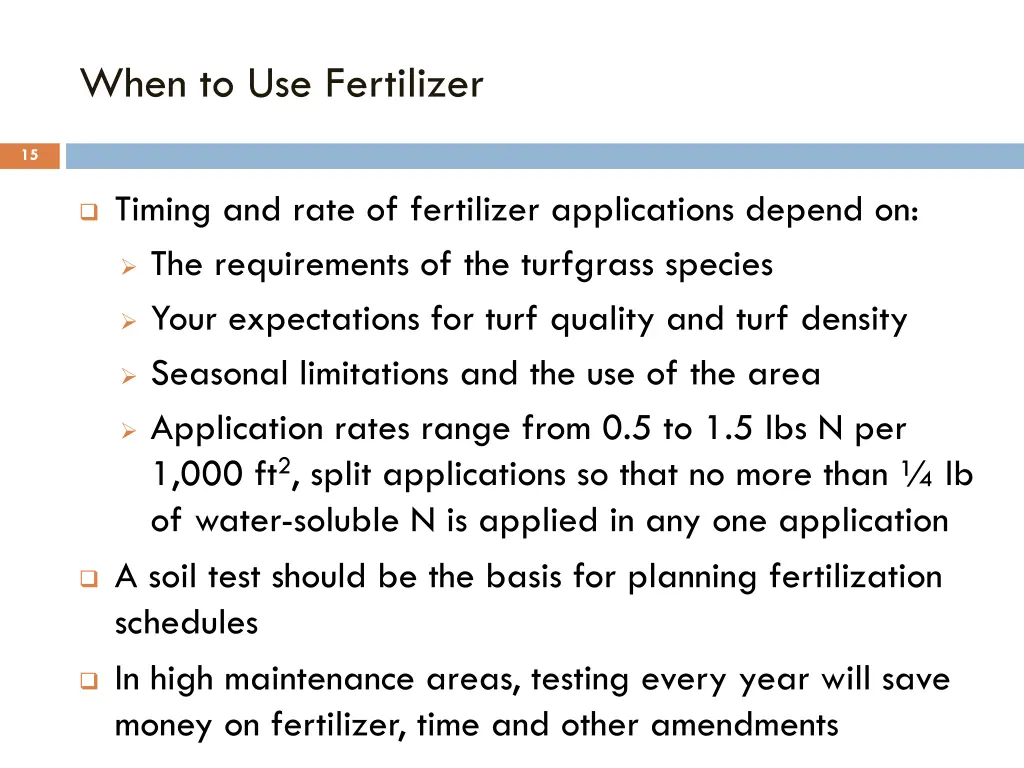 when to use fertilizer