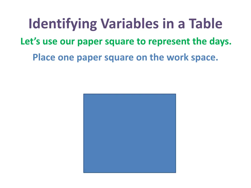 identifying variables in a table 4