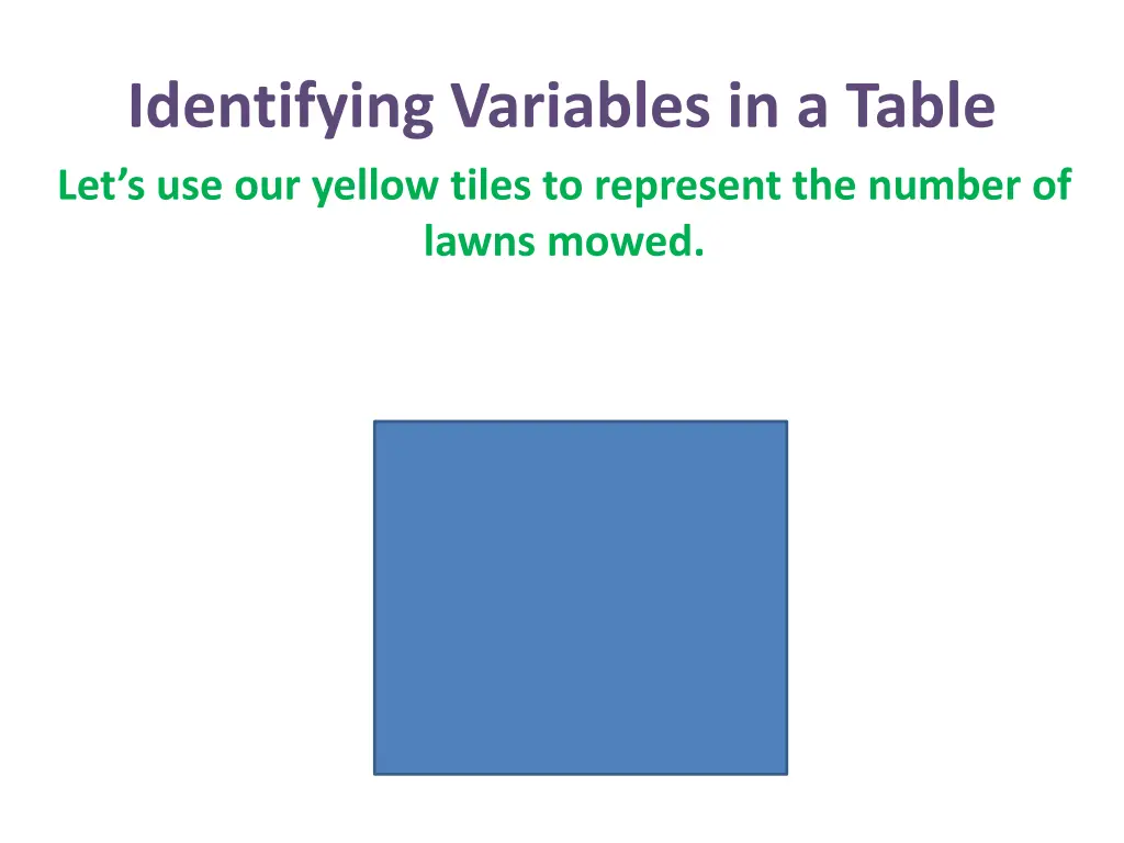 identifying variables in a table 7