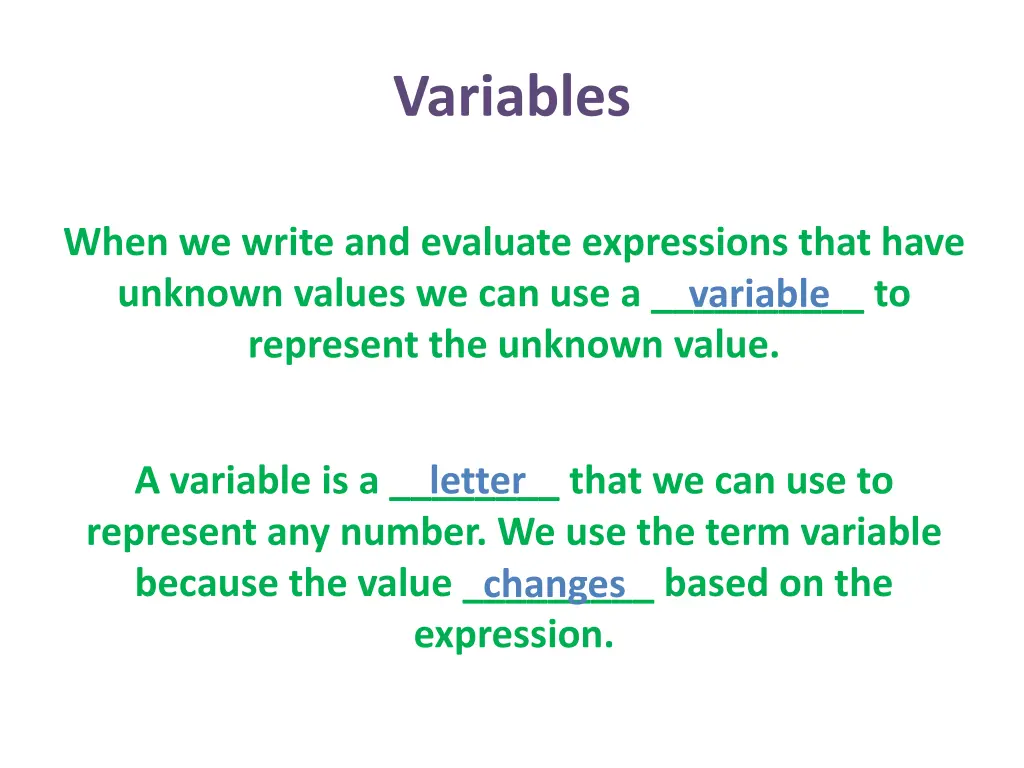 variables 1