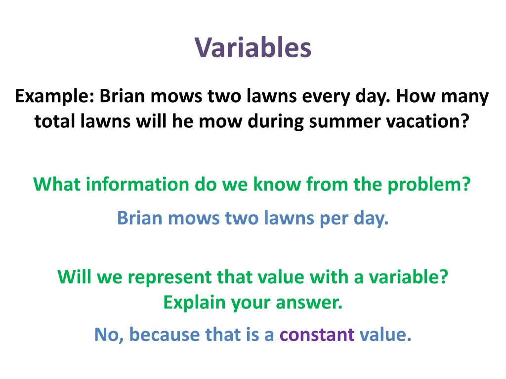 variables 5