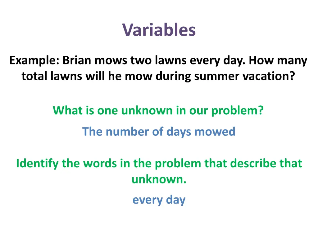 variables 6