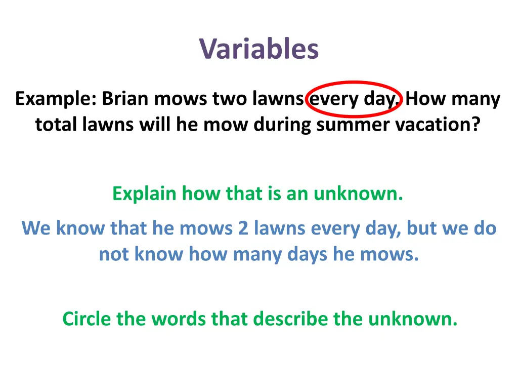 variables 7