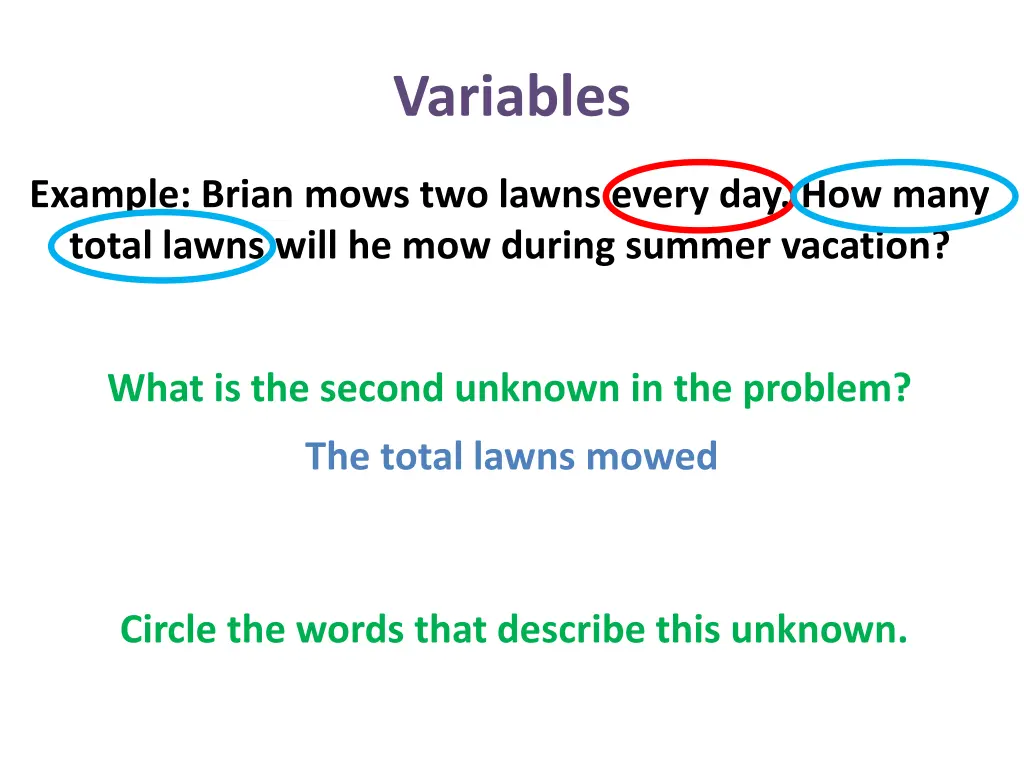 variables 8