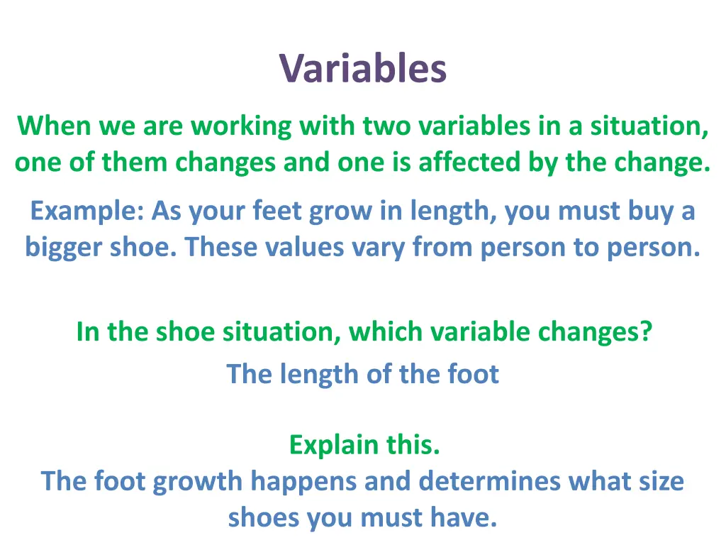 variables 9