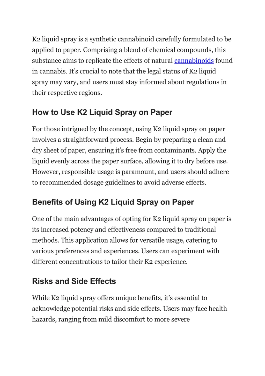 k2 liquid spray is a synthetic cannabinoid