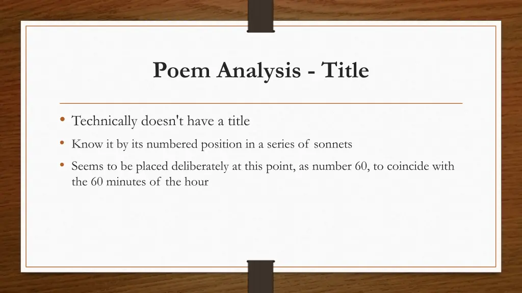 poem analysis title