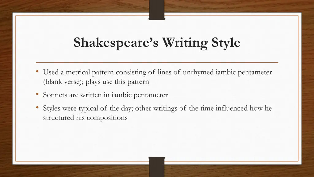 shakespeare s writing style