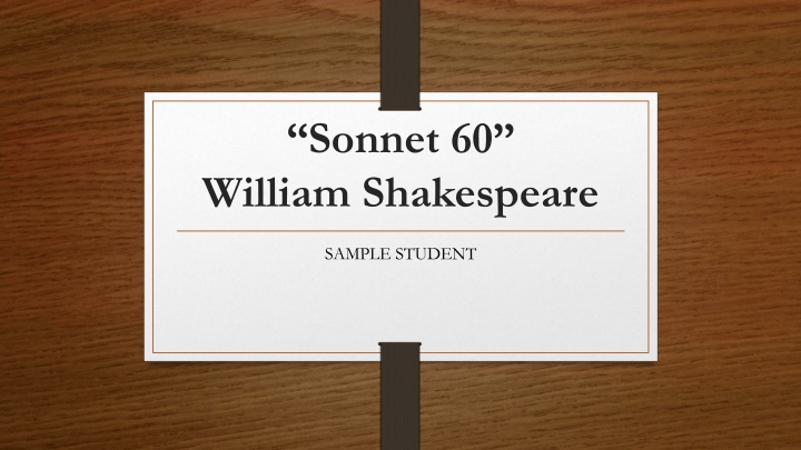 sonnet 60 william shakespeare