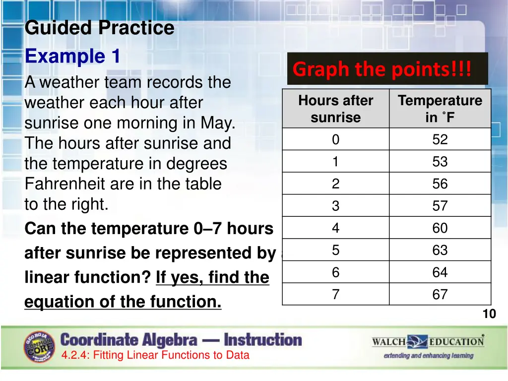 guided practice example 1 a weather team records