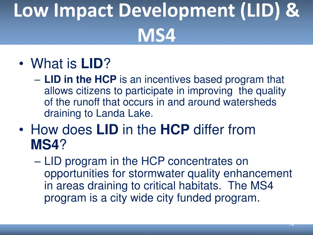 low impact development lid ms4