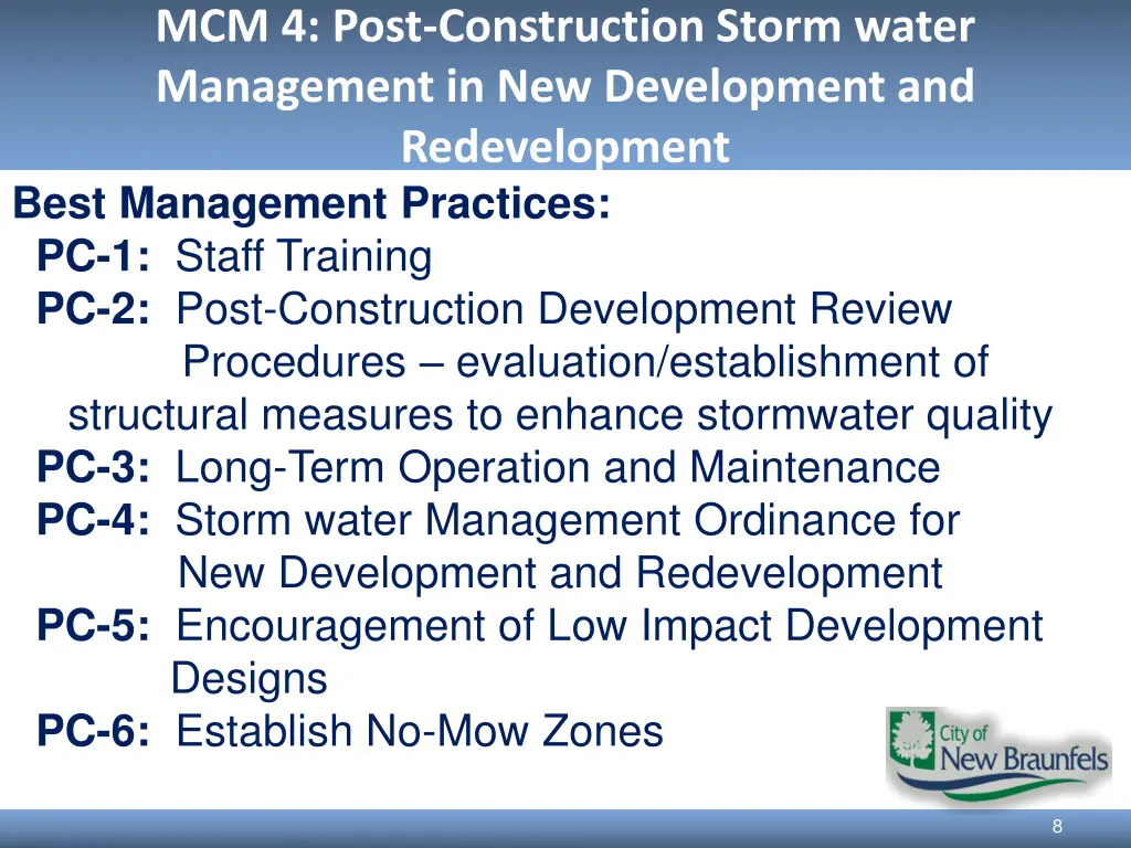 mcm 4 post construction storm water management