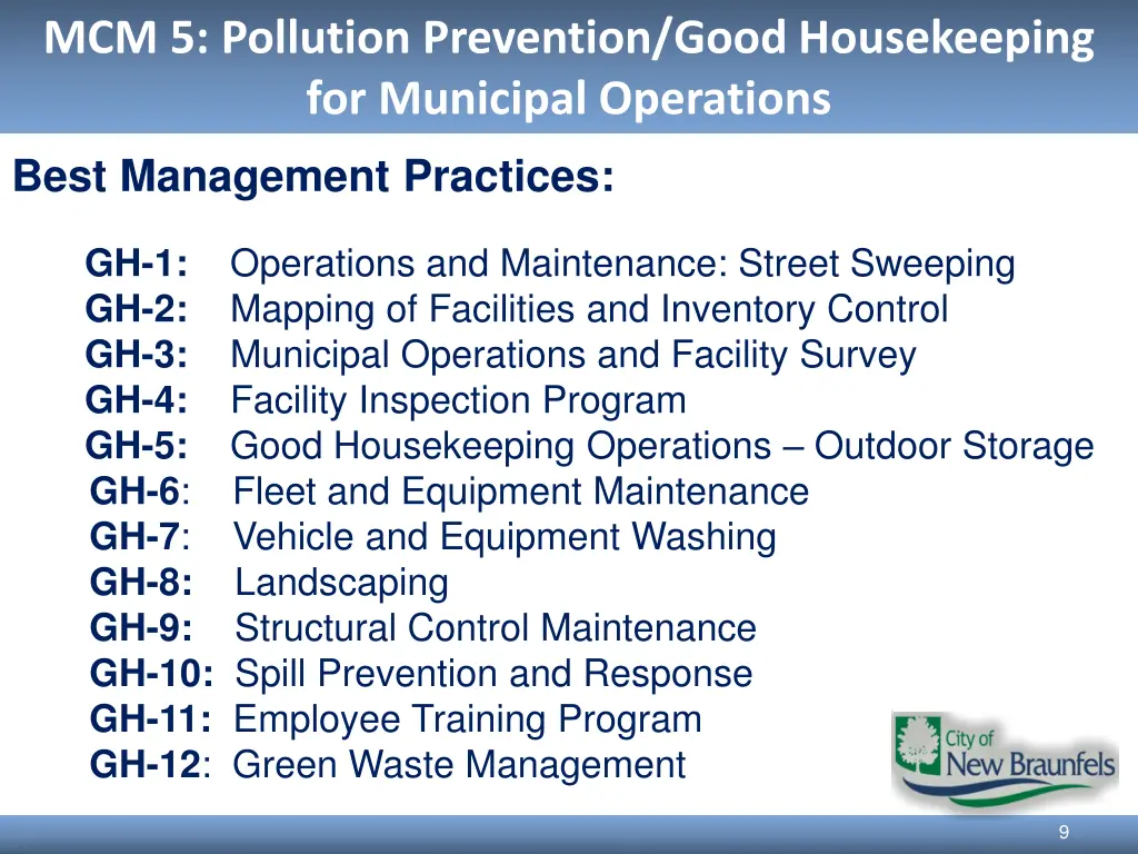 mcm 5 pollution prevention good housekeeping