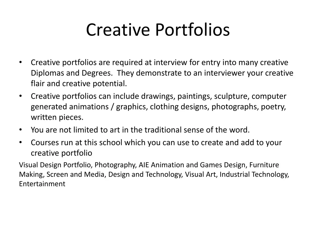 creative portfolios