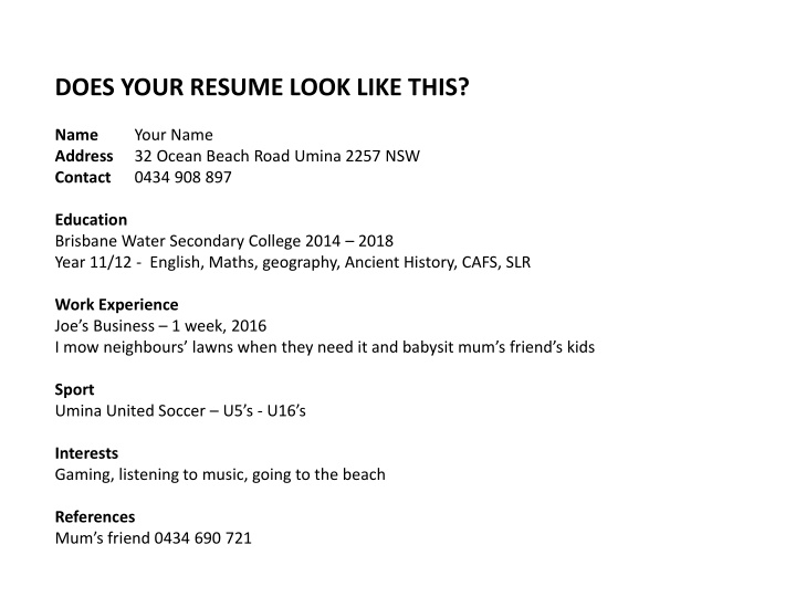 does your resume look like this