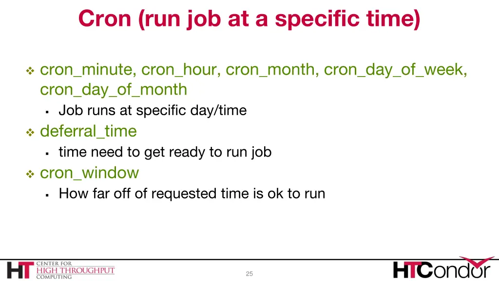 cron run job at a specific time