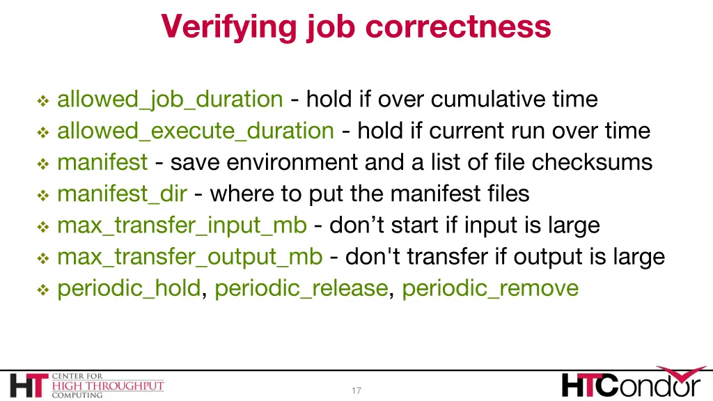 verifying job correctness