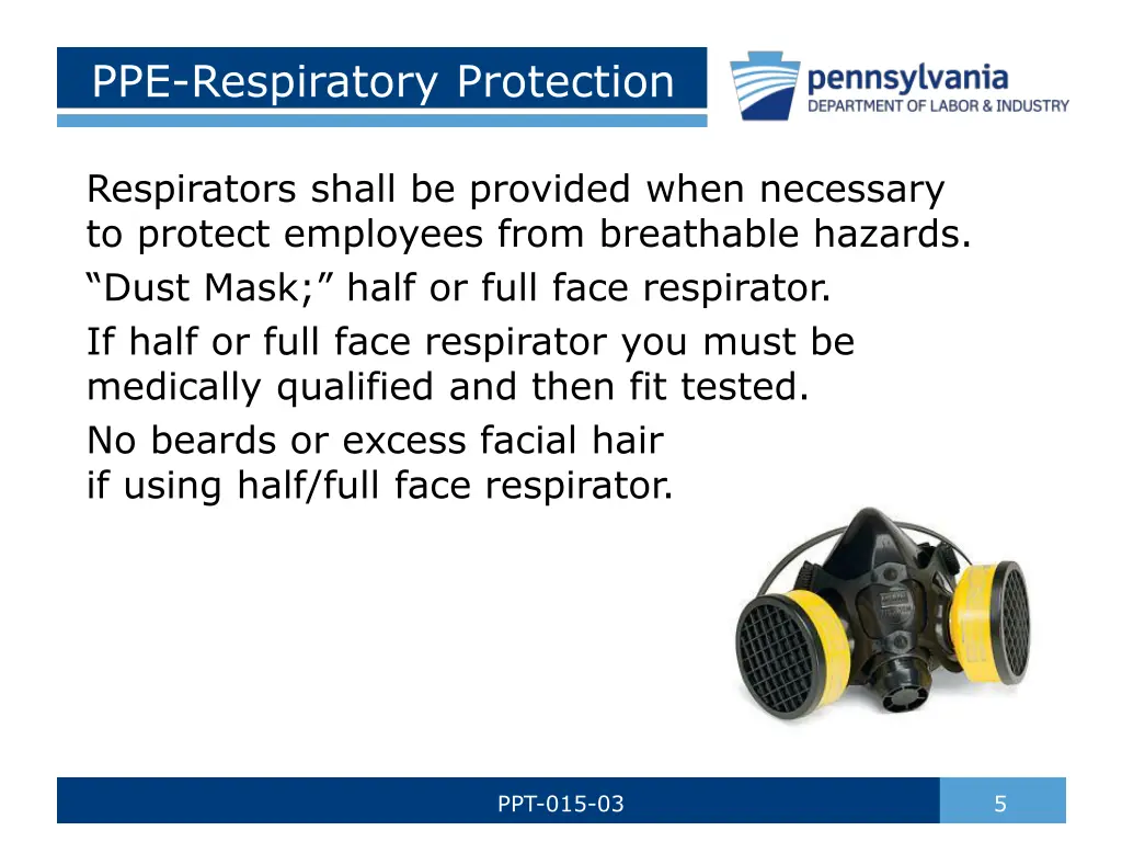 ppe respiratory protection