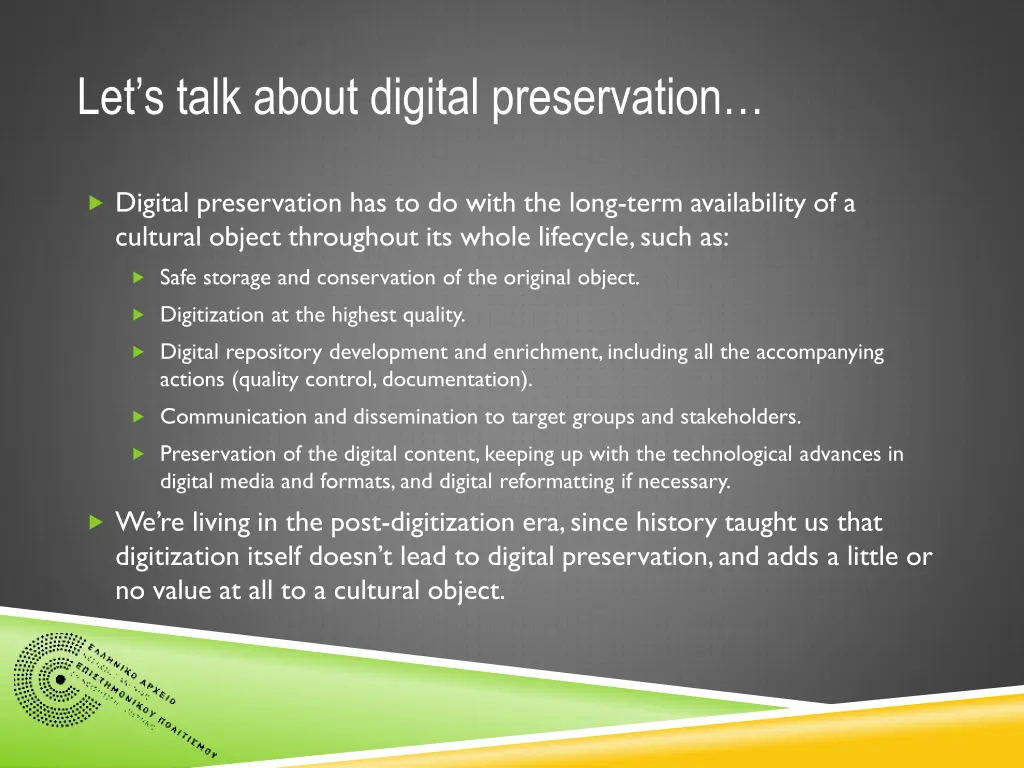 let s talk about digital preservation