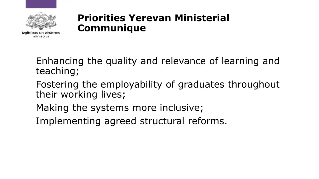 priorities yerevan ministerial communique