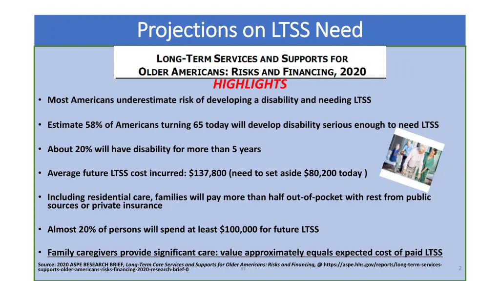 projections on ltss need projections on ltss need