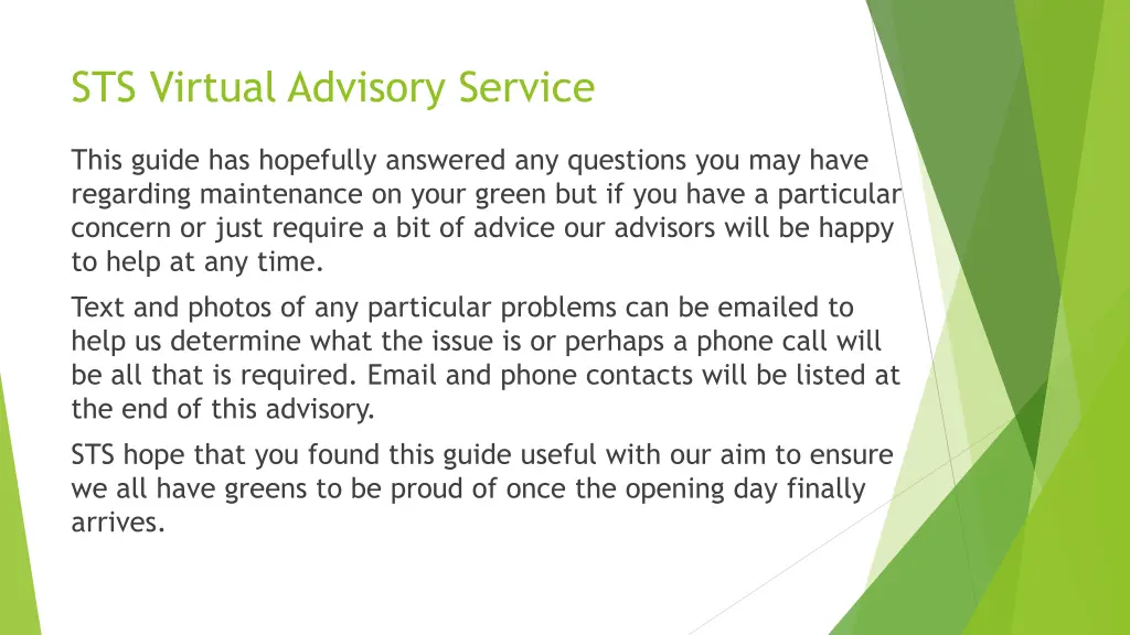 sts virtual advisory service