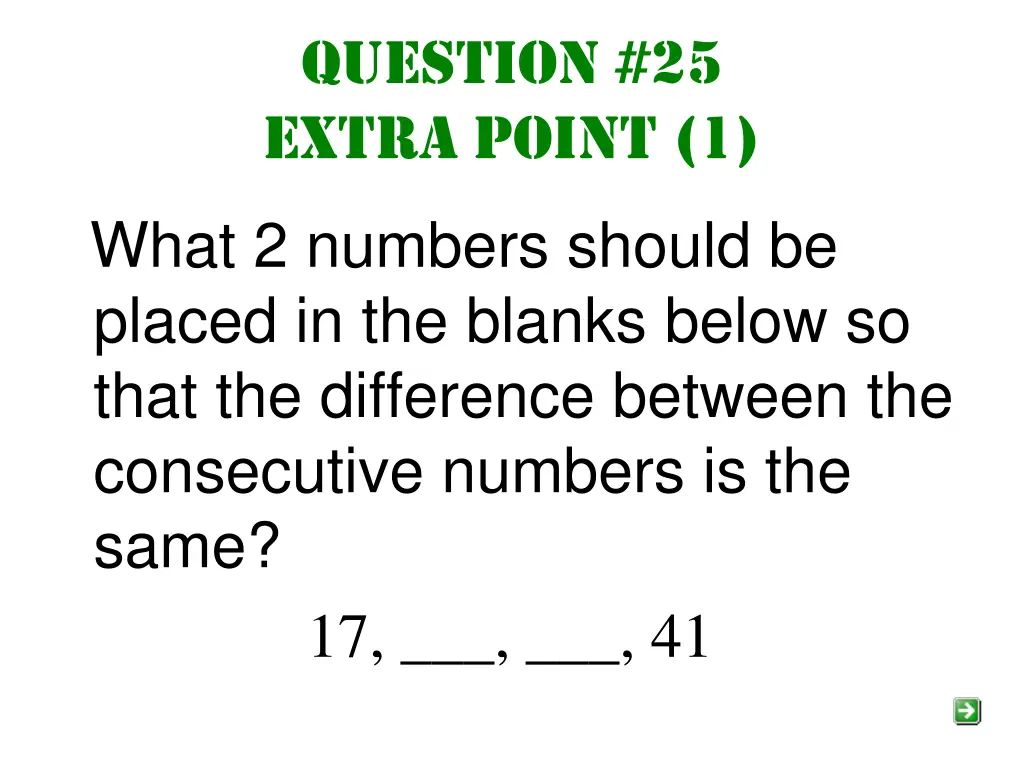 question 25 extra point 1