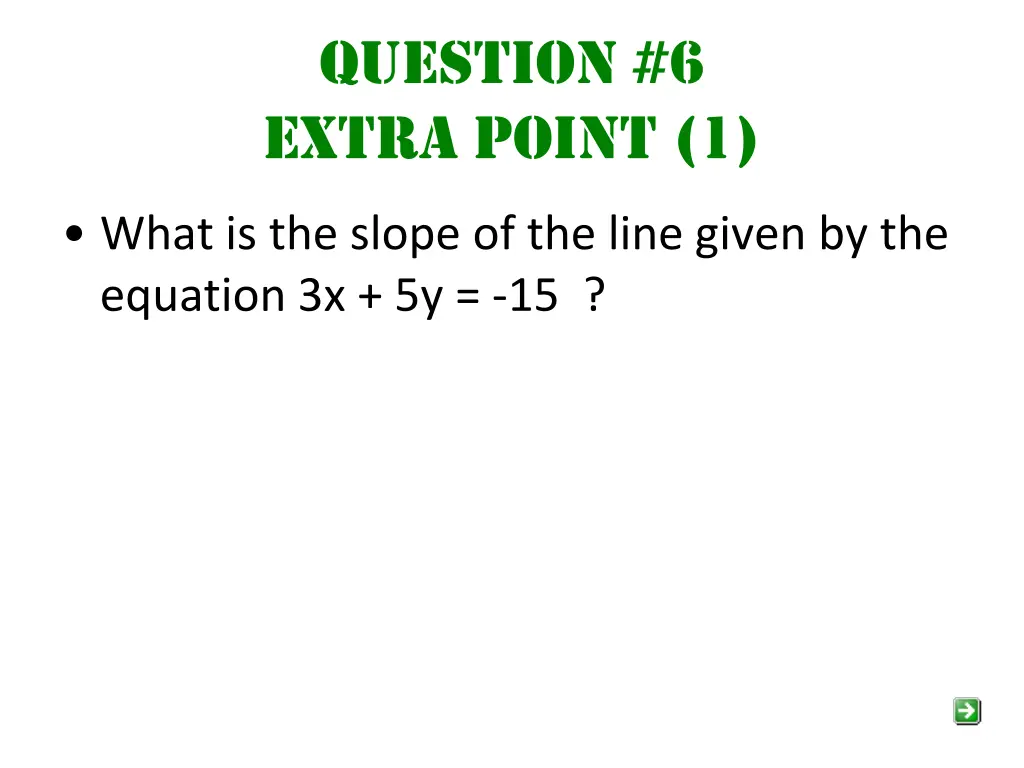 question 6 extra point 1