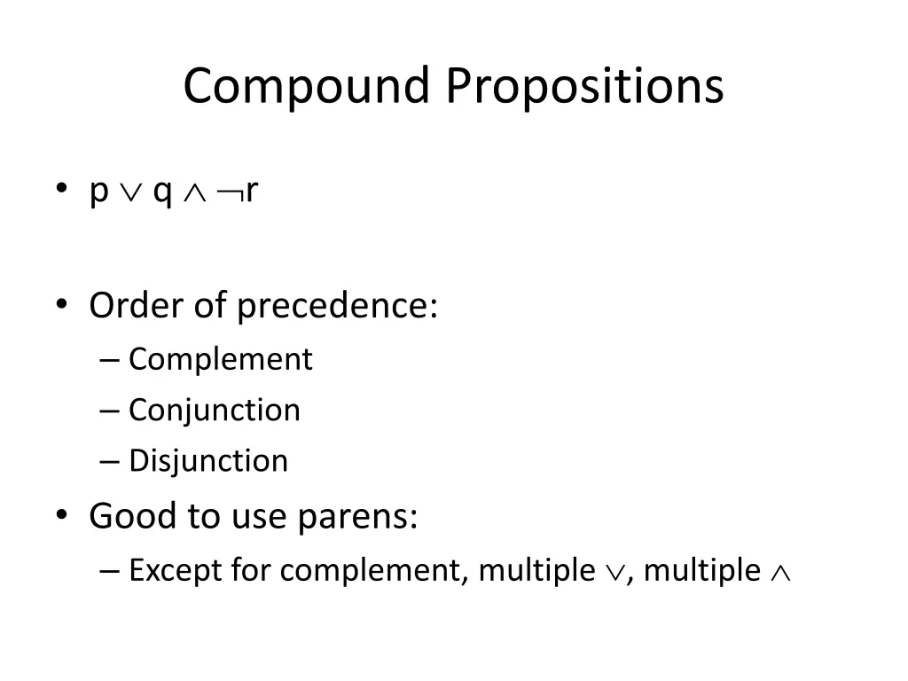 compound propositions