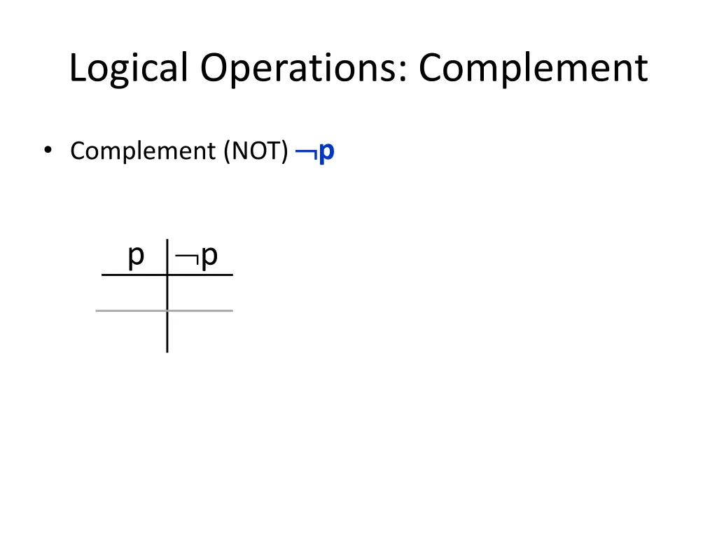 logical operations complement