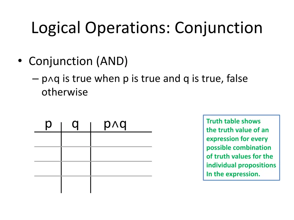 logical operations conjunction