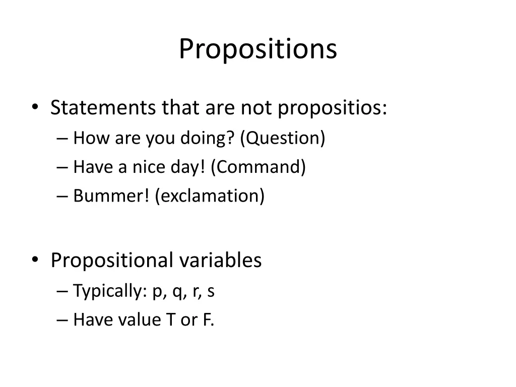 propositions