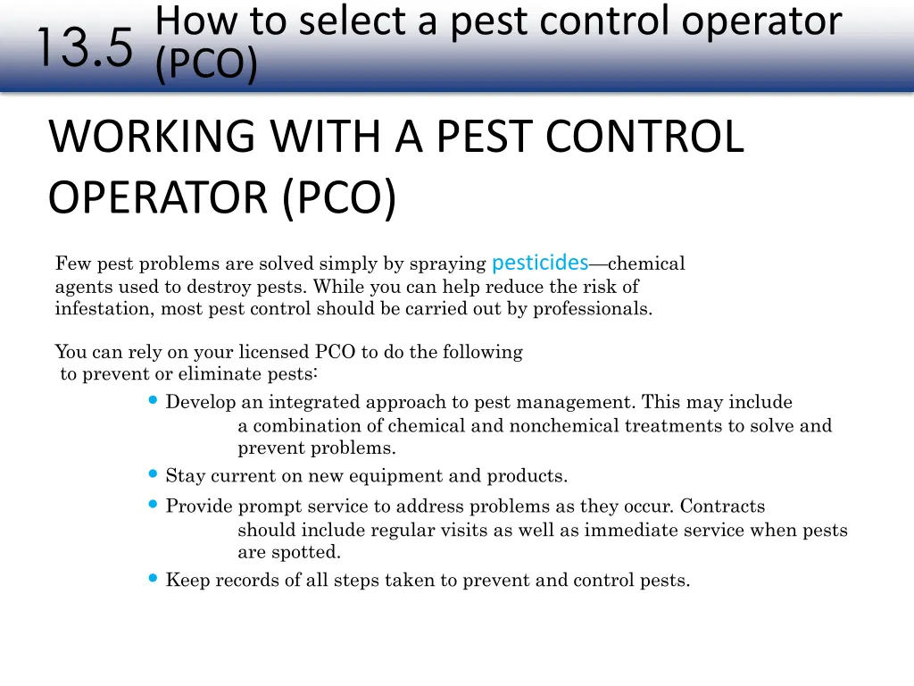 how to select a pest control operator pco