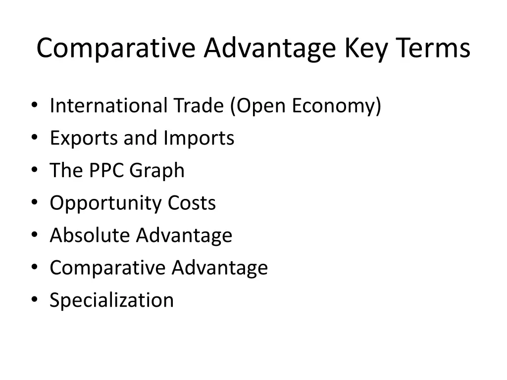 comparative advantage key terms