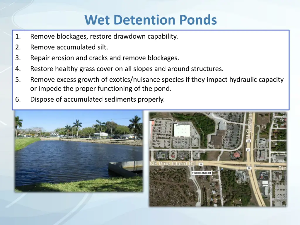 wet detention ponds