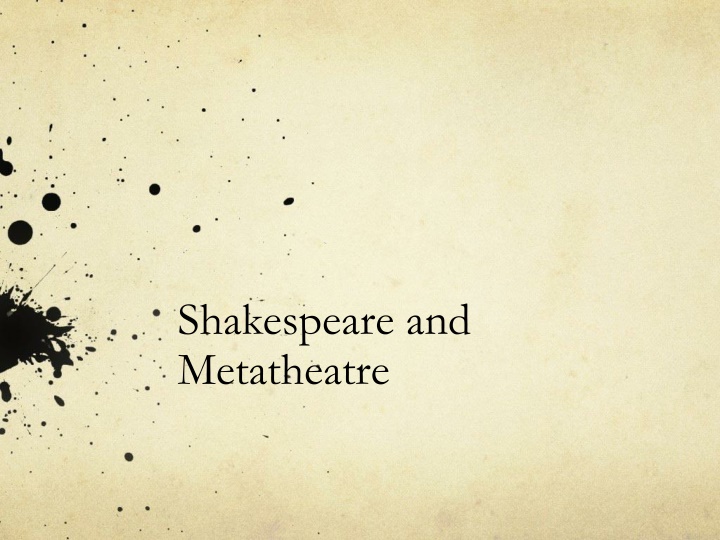 shakespeare and metatheatre