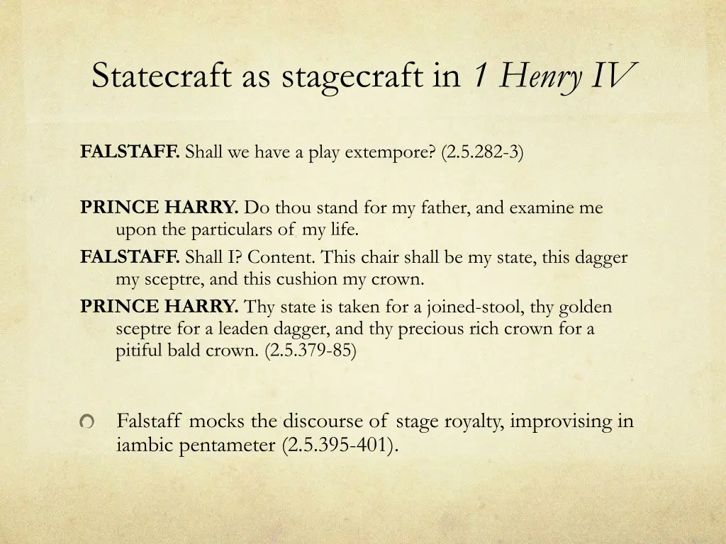 statecraft as stagecraft in 1 henry iv