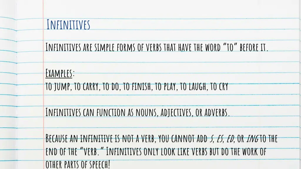 infinitives 1