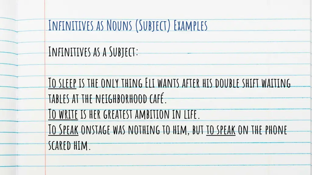 infinitives as nouns subject examples