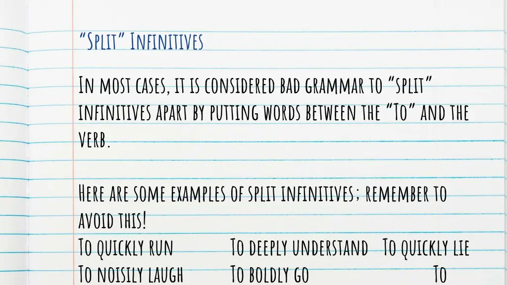 split infinitives