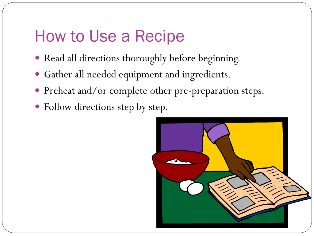 how to use a recipe